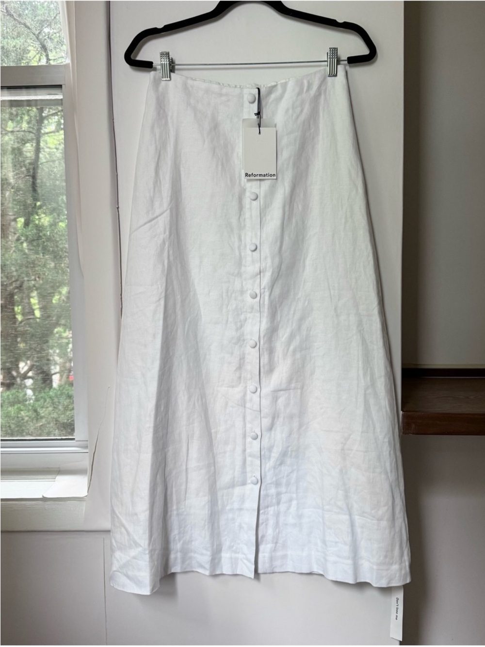 NWT Reformation Andi Linen Maxi Skirt White 2 - Picture 4 of 12